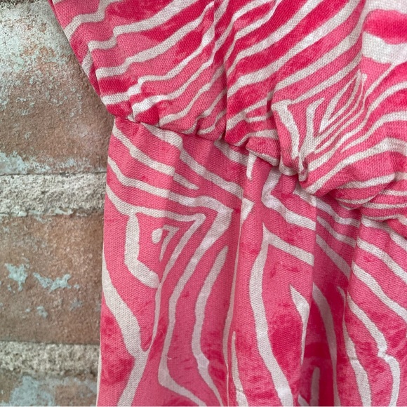 Alice + Olivia Pilar Pink Zebra Print Silk Blouson Tank Dress Elastic Waist XS - Picture 9 of 10